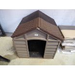 2 tone brown plastic outdoor dog kennel