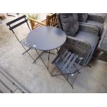 Grey aluminium 3 piece garden bistro set