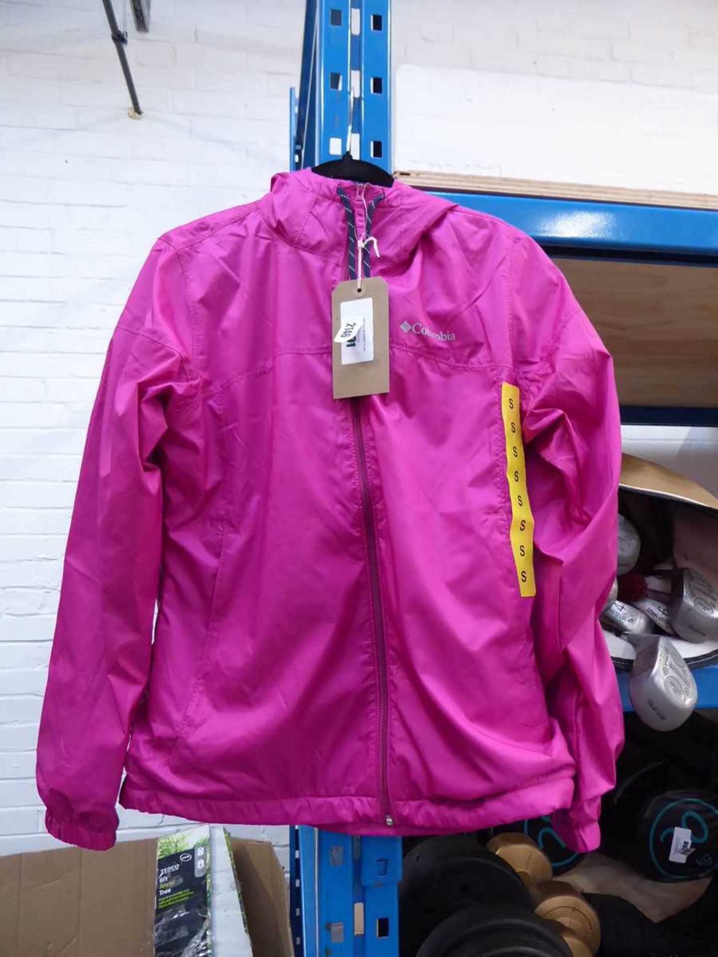 +VAT Columbia fleece lined full zip rain jacket in pink (size S)