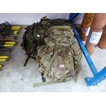 3 camouflage military rucksacks