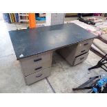 Industrial 6 drawer desk
