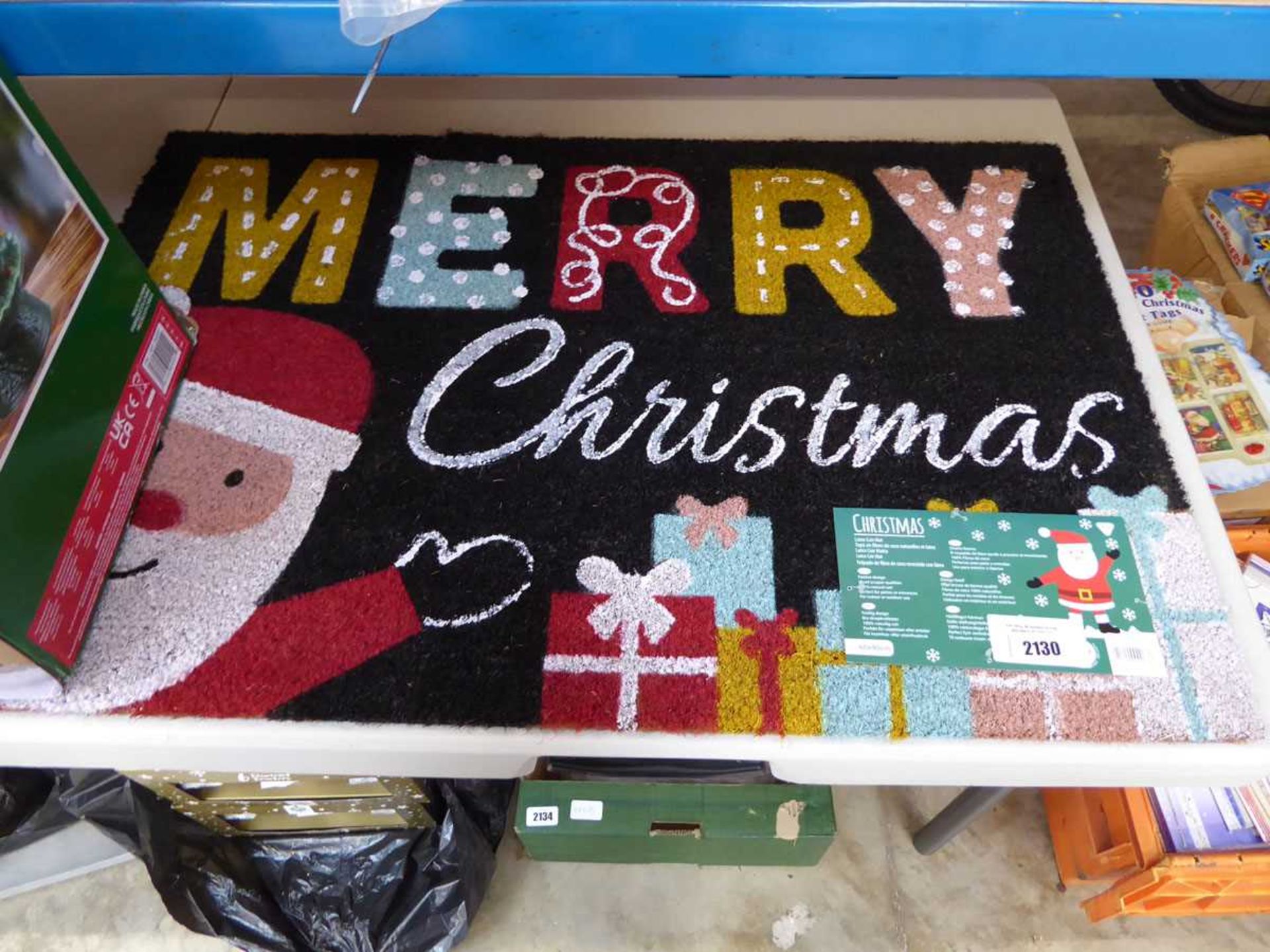 +VAT Merry Christmas 90x60cm door mat with Christmas musical cuckoo clock