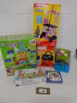 +VAT Leapfrog Count-Along basket and scanner, Casdon Hetty cleaning trolley and Henry vacuum