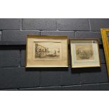2 etchings; "Going to meet the Judge at the Assizes" and a harbour scene signed 'Henry G. Walker'