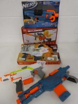 +VAT 2 Nerf Elite 2.0s, Nerf Ultra, Nerf Stryfe, and Vatose M416 launcher (24 round magazine)