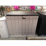 +VAT Keter two-tone grey 2-door bin store with lift top roof