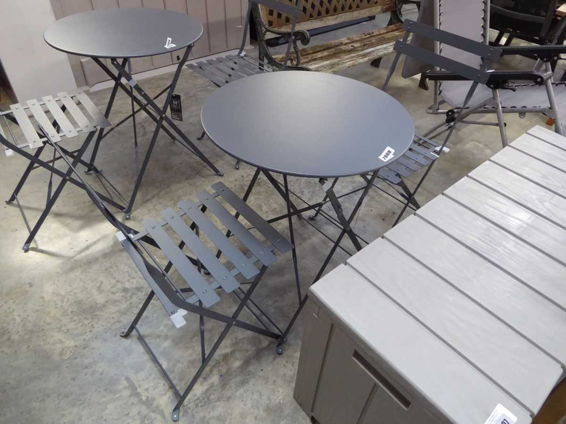 Grey aluminium 3 piece garden bistro set