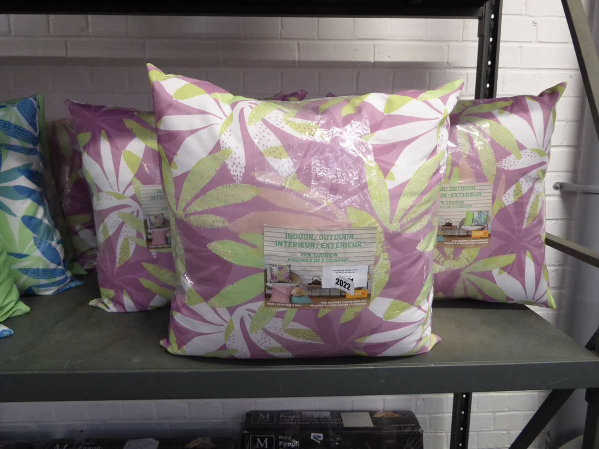 +VAT 10 pink and green floral themed outdoor furniture cushions