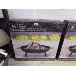 Boxed outdoor garden firepit