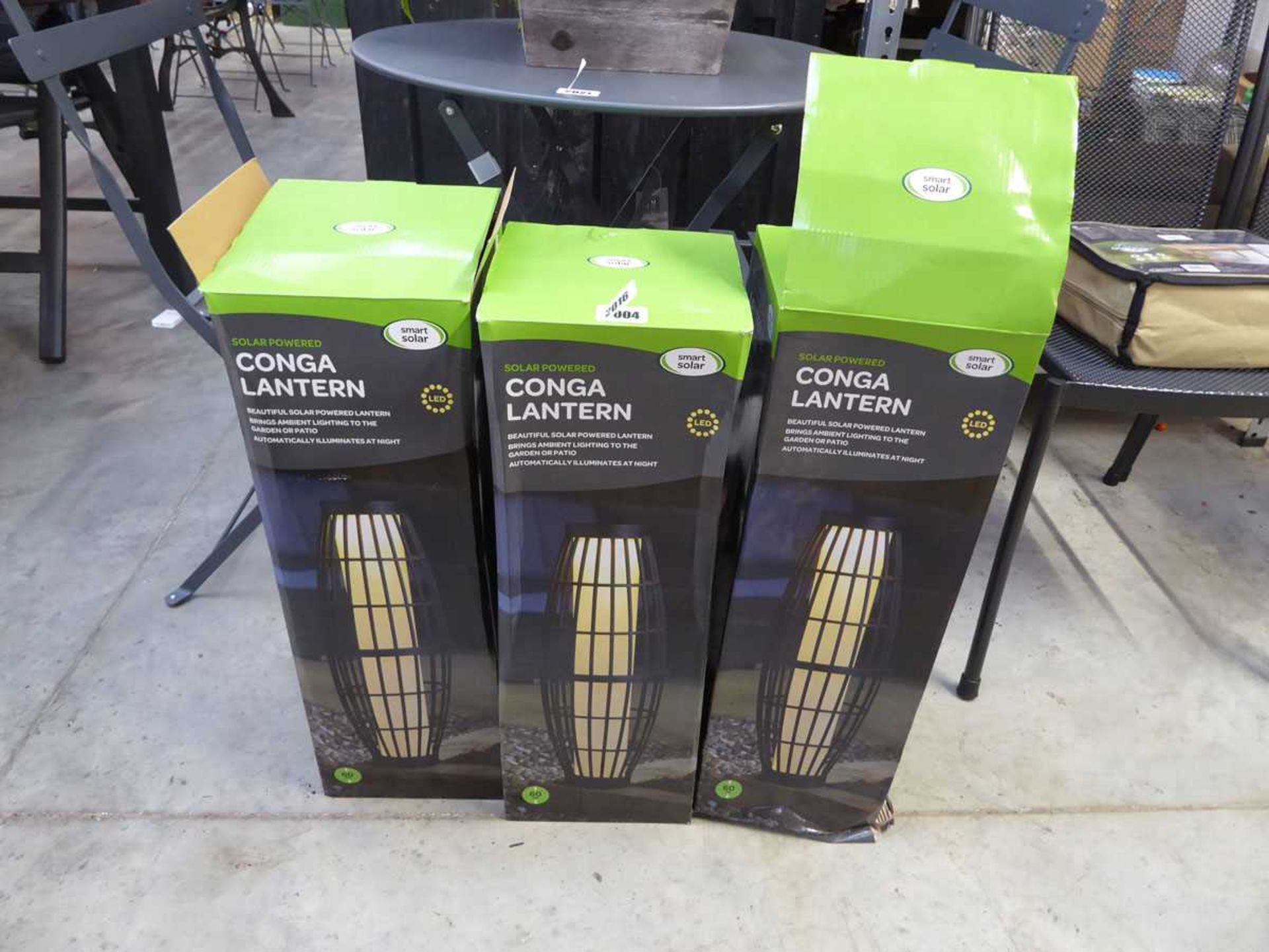 3 solar powered Conga garden lanterns