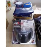 Air face safety respirator with box of air filters