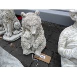 Bear and cub concrete ornament