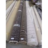 +VAT Large roll of brown, beige and black striped carpet