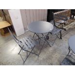 Grey aluminium 3 piece garden bistro set