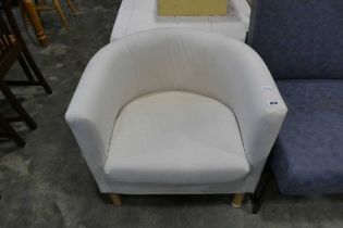 Cream upholstered tub chair