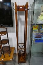 Free standing hardwood hat and coat stand