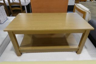 Light oak finish rectangular coffee table