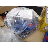 +VAT Bag of mixed electrical items incl. downlights, outdoor weatherproof sockets, extension