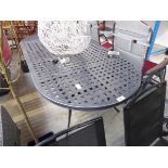+VAT Black metal lattice style topped garden table