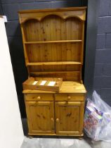 Modern pine dresser with hanging spice rack