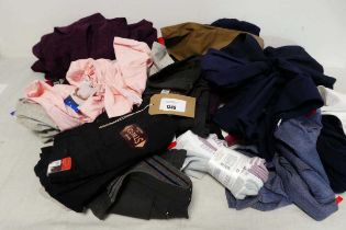 +VAT Bag of mens and womens clothing incl. shorts, trousers, t-shirts, underwear and socks
