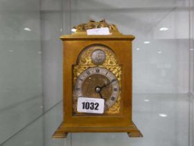 Brass Tempus Fugit carriage clock; the movement marked, 'Canham of London'