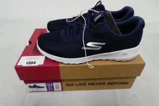 +VAT Pair of Skechers Go Walk trainers in navy and white (size 5)