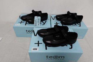 3 pairs of girls school shoes by Term Footwear (1 size 11, 1 size 12, 1 size 13)