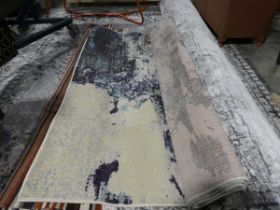 +VAT Large modern grey and beige patterned rug