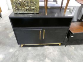 +VAT Modern black finish double door cupboard with shelf