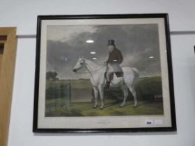 Black framed and glazed coloured engraving of John Hanslip of Lakenheath & Mildenhall, 1730 - 1820