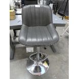 +VAT Grey leatherette and chrome height adjustable bar stool