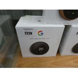 +VAT Boxed Google Nest learning thermostat in black