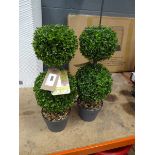 +VAT 2 small artificial topiary trees