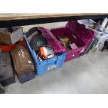 Underbay of assorted tools, toolboxes, steamers etc.