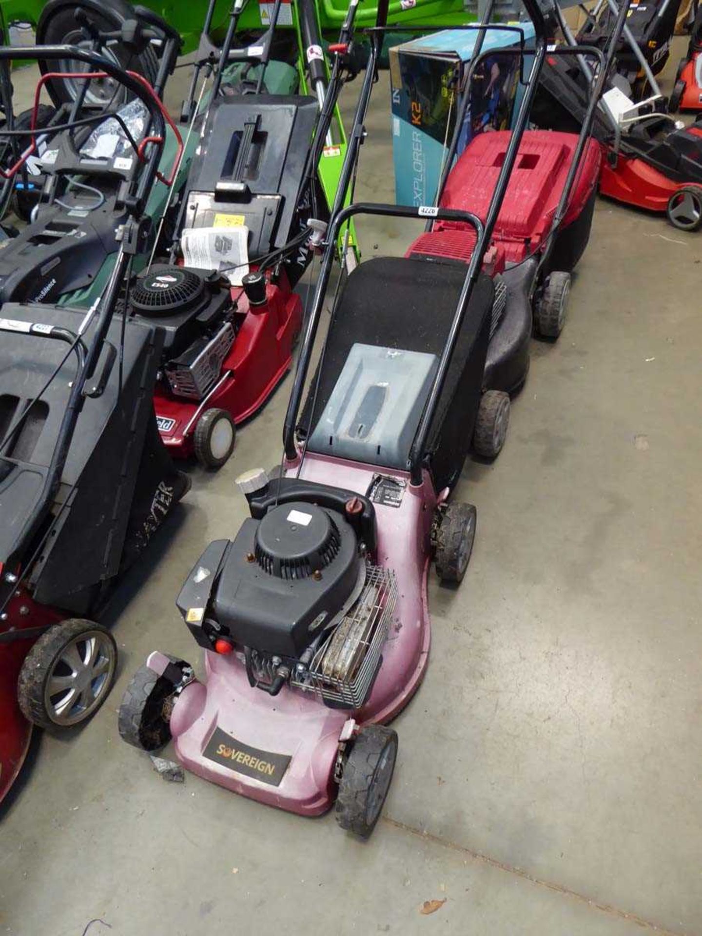 Sovereign petrol powered rotary mower with grass box