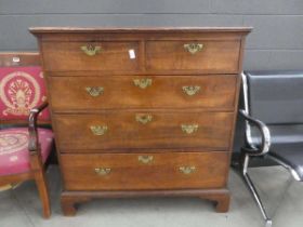 Georgian oak chest of 2 of 3 drawers