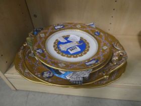 (10) Collection of Earthenware gilt painted plates