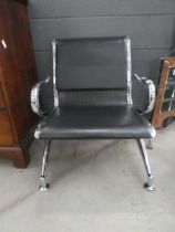 Chromed airport style armchair