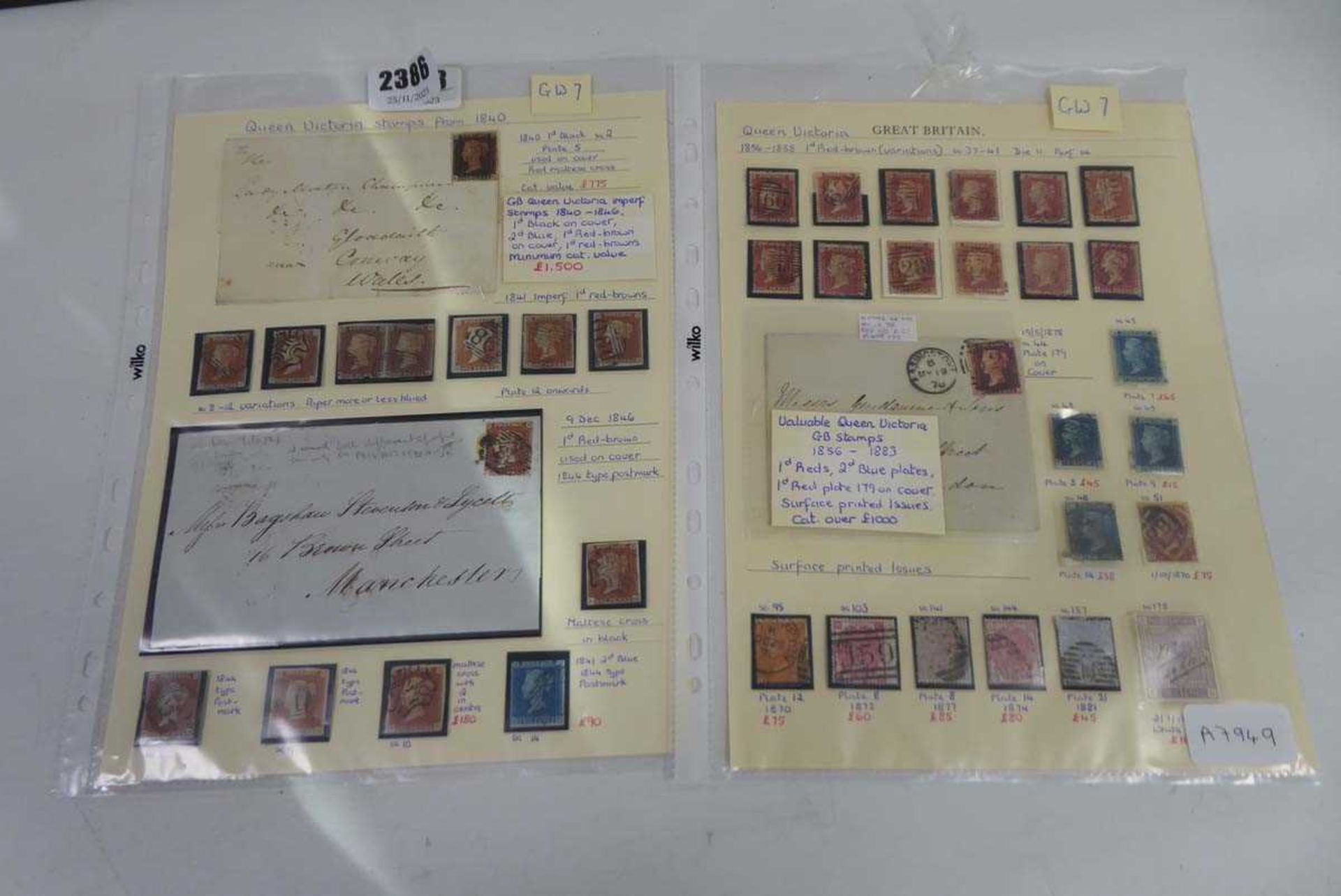 Quantity of Queen Victoria stamps including 1d black and 2d blue, dating from 1840s, some on