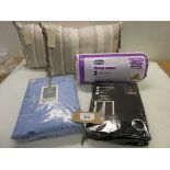 +VAT 2 Laura Ashley pillows, Silentnight set of 2 pillows, 2 sets of eyelet curtains 66" x 90" and