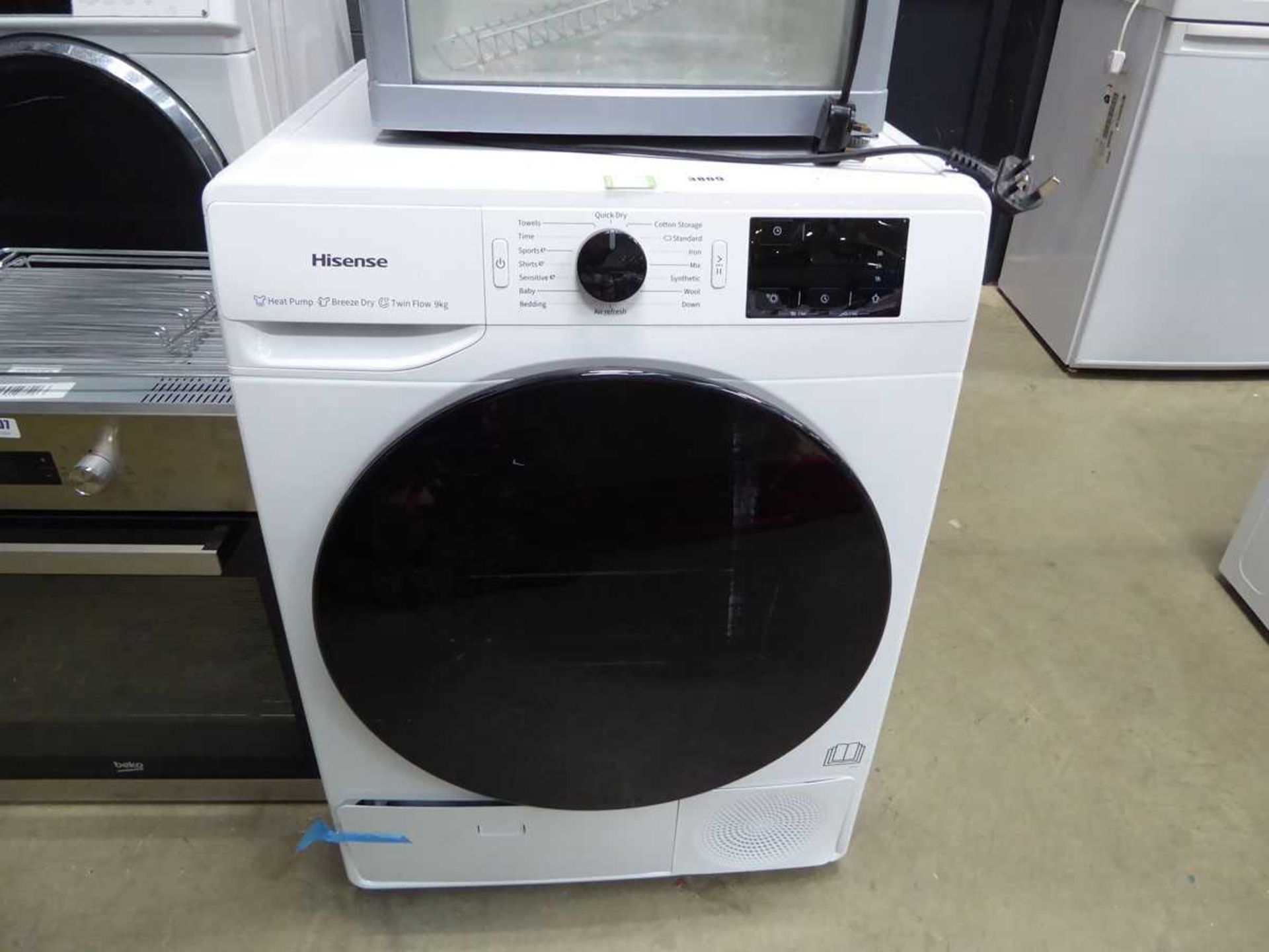 +VAT Hisense heat pump breeze dry twin flow 9kg tumble dryer