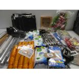 +VAT Mixed bag including clipboards, Anti bac surface wipes, luggage scales, prayer flags, tea