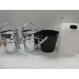 +VAT 2 galvanized watering cans, coal bucket and water container