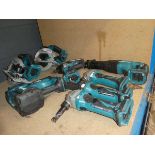+VAT Makita tool kit consisting of 2 circular saws, nail guns, nut runner, pot riveter,