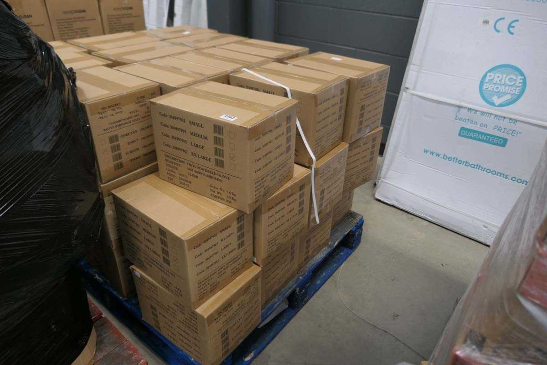 Pallet of disposable gloves