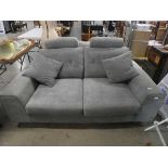 Grey fabric 2 seater sofa with cushions