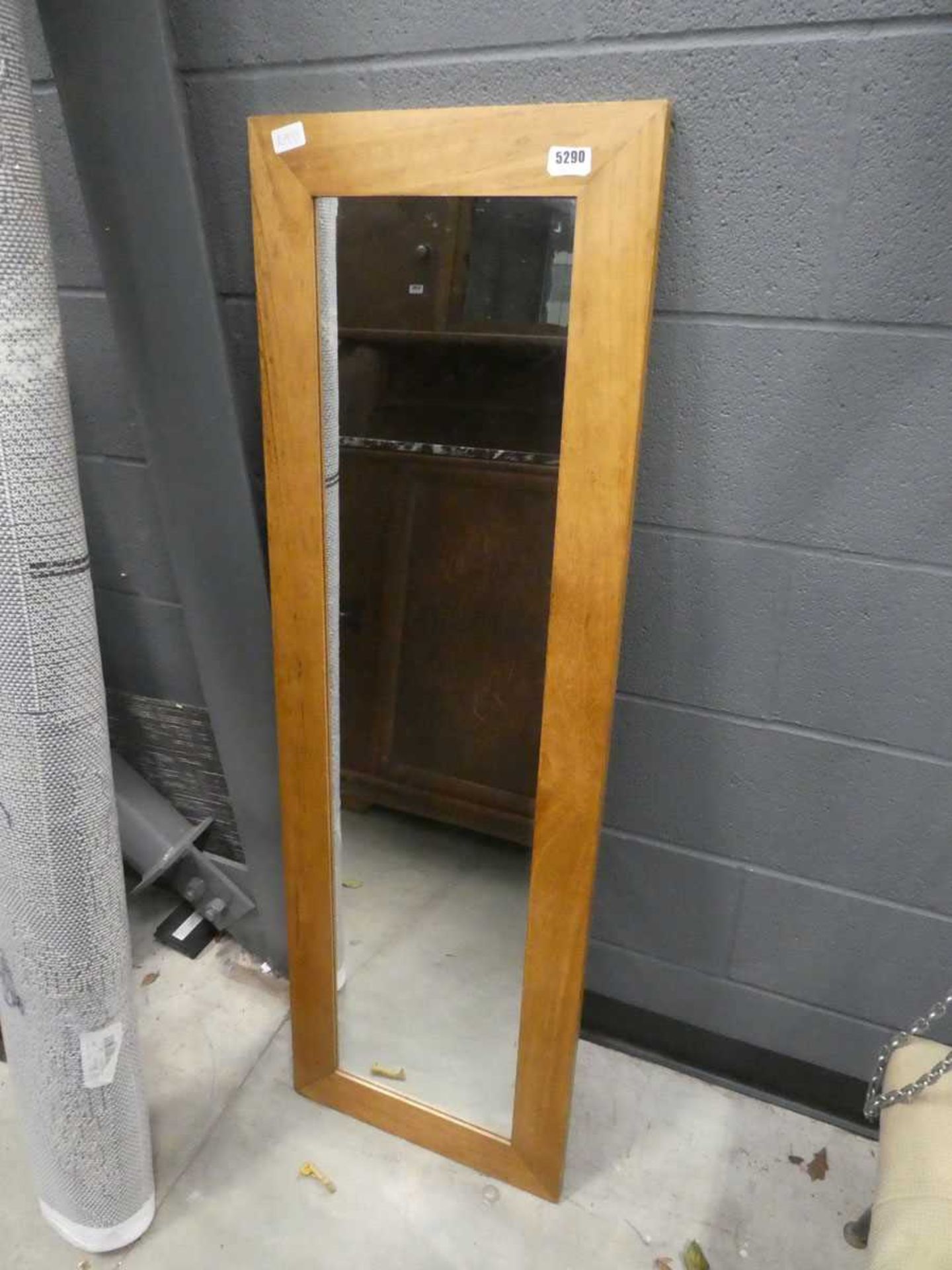 +VAT Narrow rectangular mirror on oak frame