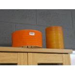 Two 1960s orange lampshades