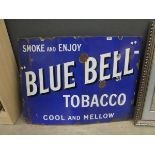 Enamelled blue bell tobacco signs